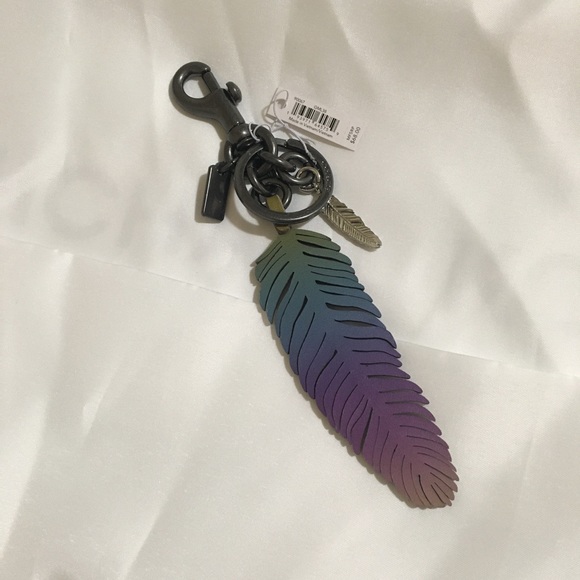 SOLD Coach Ombre Feather Bag Charm - Picture 3 of 3